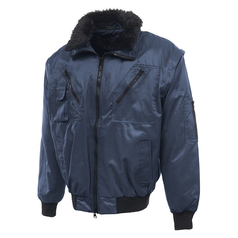 INUIT-N pilot jakna 3u1, teget zimska radna jakna sa odstranljivim rukavima i toplom postavom